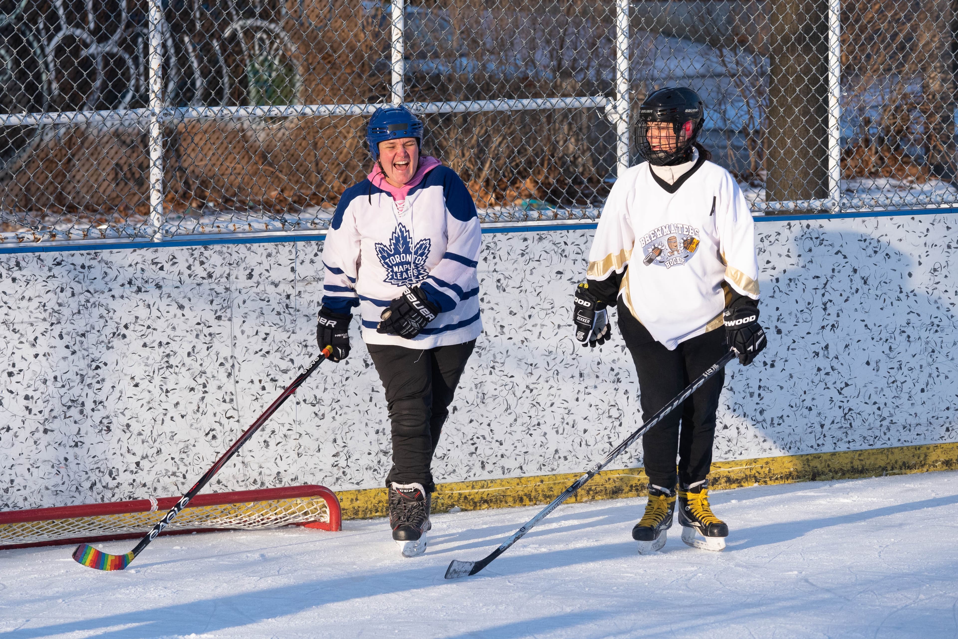 Players having fun on the ice